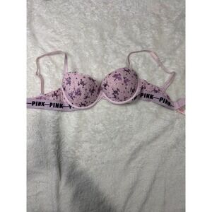PINK by Victoria's Secret Lightly Lined Floral Lace Push-Up Bra 34D